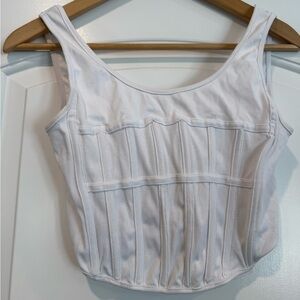 TwoTwinStyle White Corset with Zip back size medium